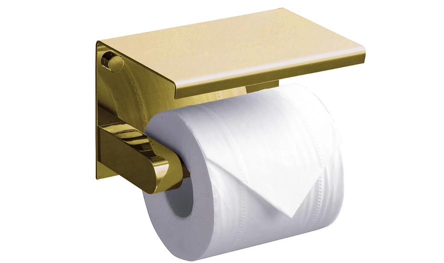 Держатель туалетной бумаги с полкой Rush Edge ED77141 Gold 