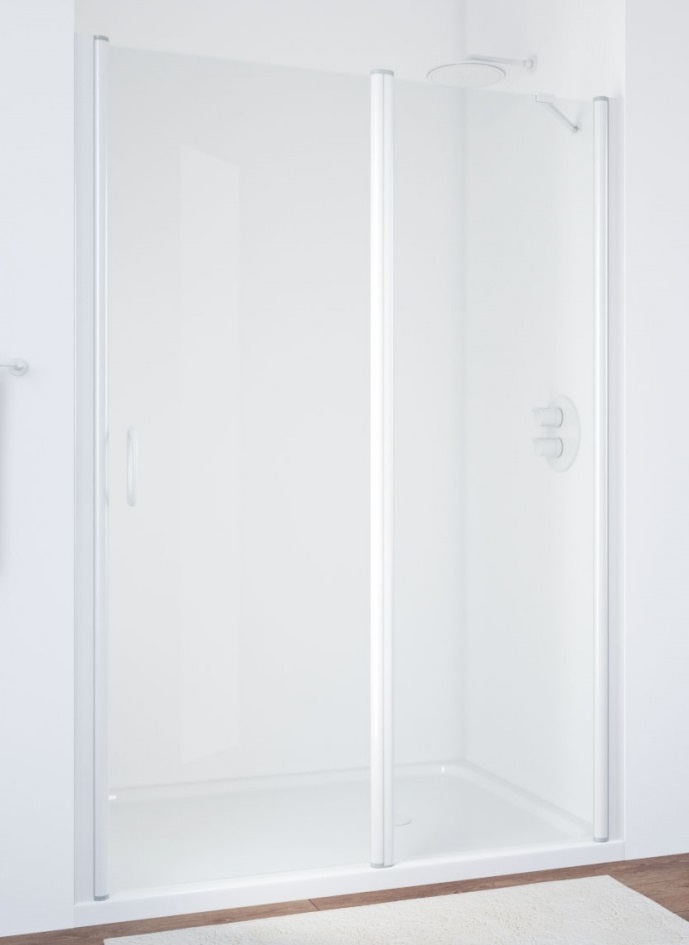 Дверь в душевой проем EP-F-1 100 01 01 R профиль белый стекло прозрачное новый арт.EP-F-1 NOVO 100 01 01 R 