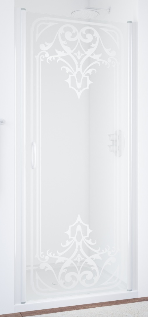Дверь в душевой проем ЕР 85 01 ARTDECO D2 профиль белый стекло стекло прозрачное рисунок матовый 