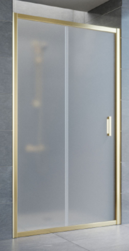 Дверь в душевой проем ZP 115 09 10 профиль золото стекло сатин новый арт.ZP TUR NOVO h1900 115 09 10 