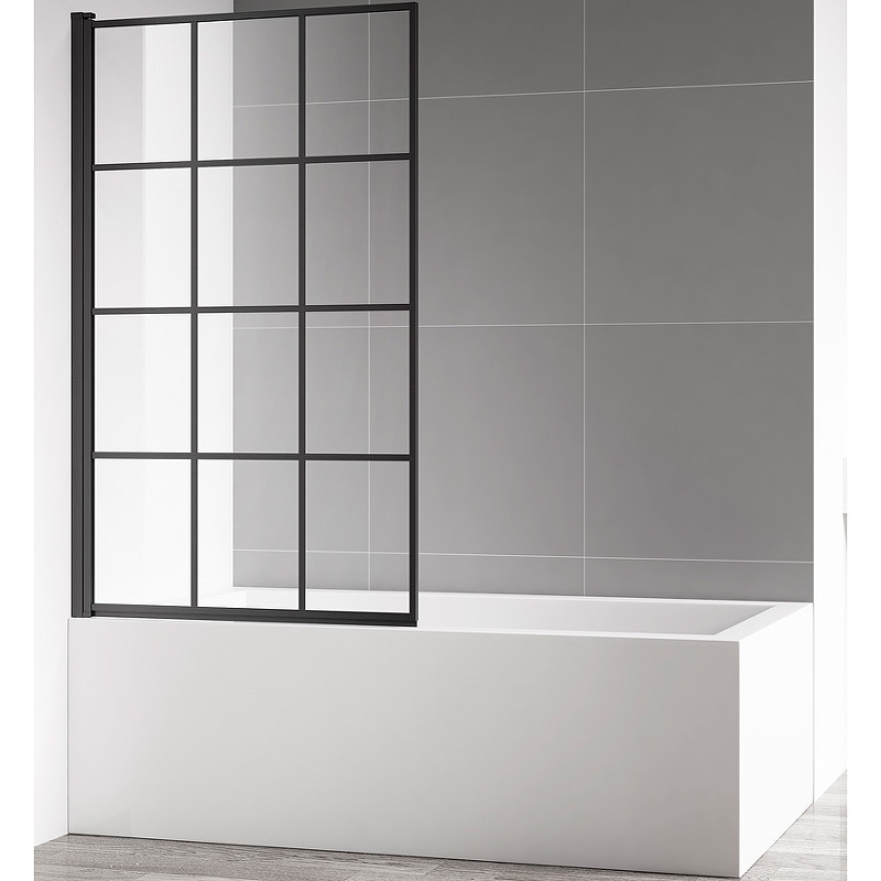 Шторка на ванну 80 AQUAme L AQM2858-L черный матовый 