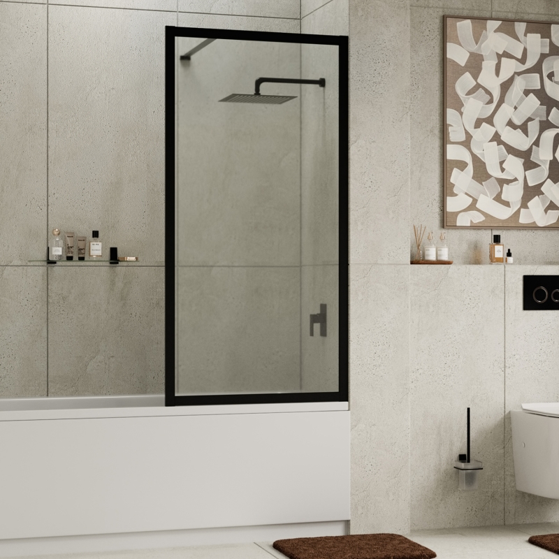 Шторка на ванну 80 Wasserkraft Abens 20W01-80 Matt black Fixed черный 