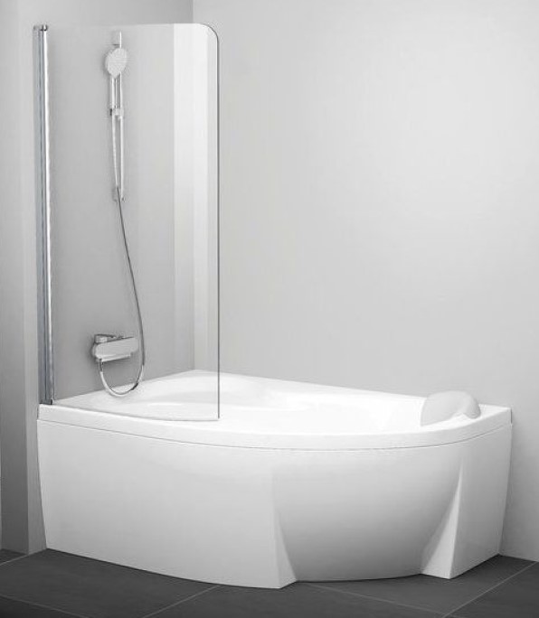 Шторка на ванну Ravak Rosa 140/150 CVSK1 блестящая+транспарент 7QLM0C00Y1 