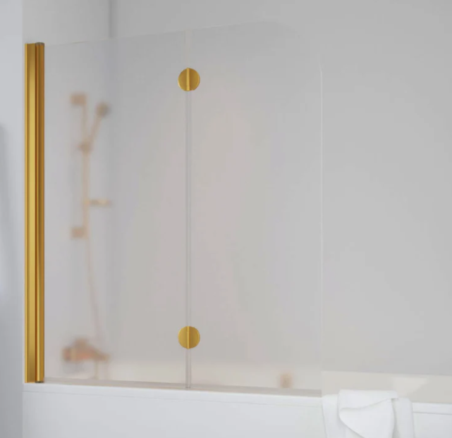 Шторка на ванную  E2V 120 09 10 L профиль золото стекло сатин 
