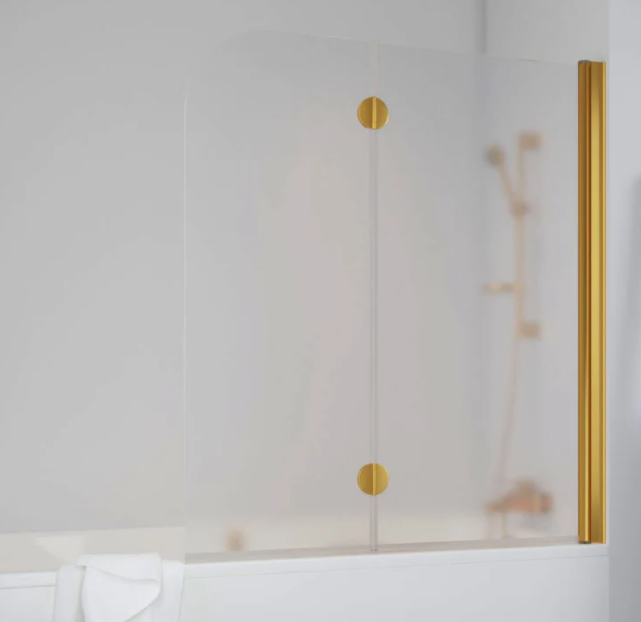 Шторка на ванную  E2V 120 09 10 R профиль золото стекло сатин 