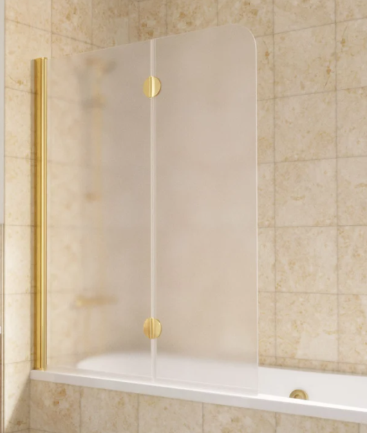 Шторка на ванную  E2V LUX 120 09 10 L профиль золото стекло сатин 