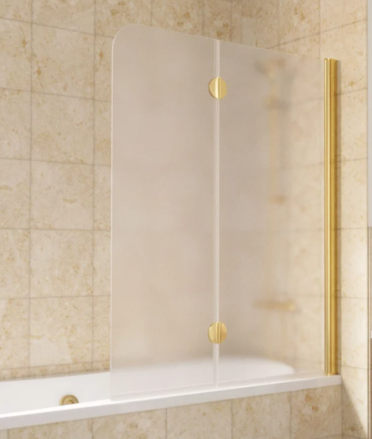 Шторка на ванную  E2V LUX 120 09 10 R профиль золото стекло сатин 