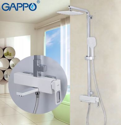 Душевая стойка для ванны Gappo Futura G2417-8 белый/хром 