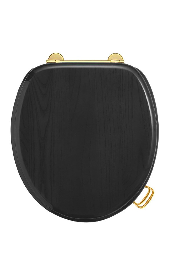 Крышка-сиденье микролифт Boheme Vogue 907-B(G, CH,BR) черное (петли золото, бронза,хром, на выбор) 