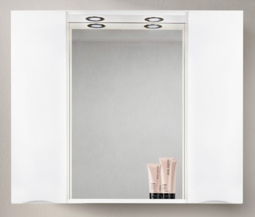 Зеркальный шкаф с подсветкой 120x75 cм Belbagno Marino-SPC-1200/750-2A-BL-P Bianco Lucido 