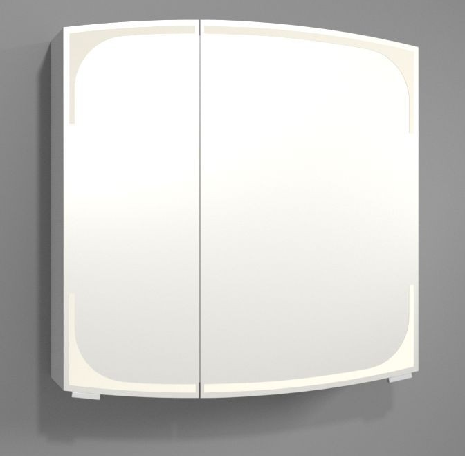  Зеркальный шкаф с подсветкой 70x70 cм Puris Classic Line белый S2A437R39(161) 