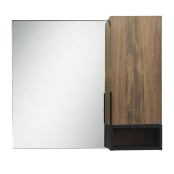  Зеркало-шкаф с подсветкой 88x80 см Comforty Штутгарт-90 дуб тёмно-коричневый 4151038 