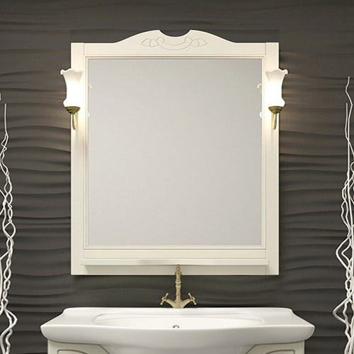 Зеркало со светильниками бронза Opadiris Тибет 80x104 см белый 