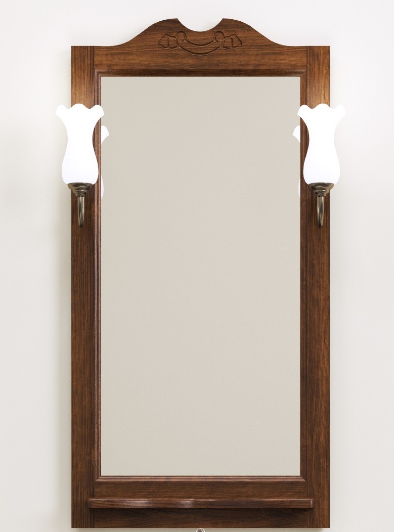 Зеркало со светильниками Opadiris Клио 55x103 см орех антикварный 