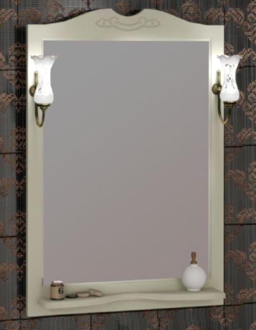  Зеркало со светильниками Opadiris Клио 75x103 см слоновая кость 