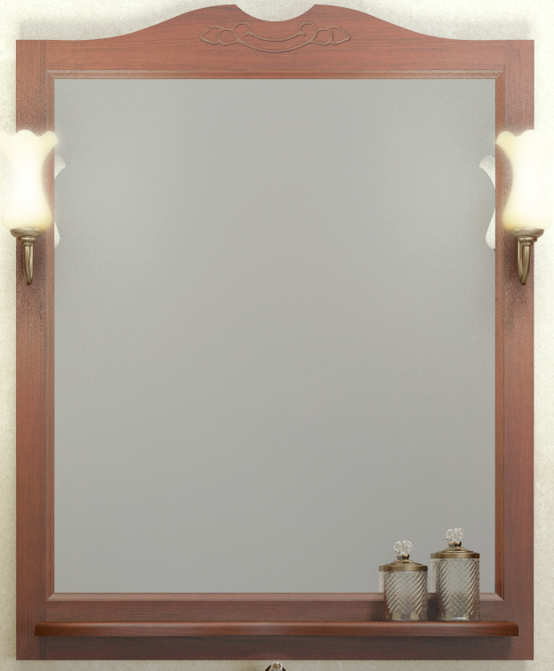 Зеркало со светильниками Opadiris Клио 85x103 см орех антикварный 