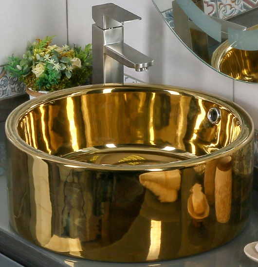Накладная раковина 42 см Melana MLN-7076j золото 