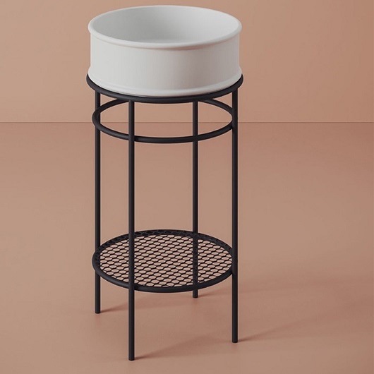 Раковина с консолью 44 см Artceram Vogue ACA058 17 черный (раковина дополнительно, полка по желанию дополнительно) 