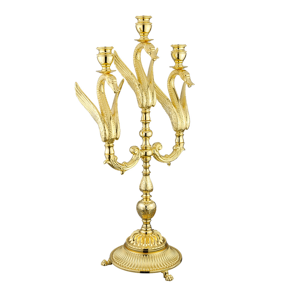 Подсвечник тройной Migliore Luxor 26146 золото 