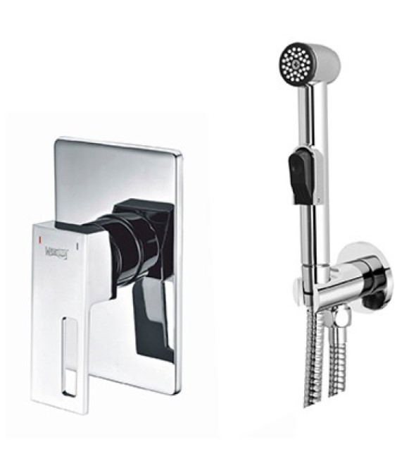 Смеситель для душа с гигиеническим набором Wasserkraft Alme A01556 со шлангом 100 см 