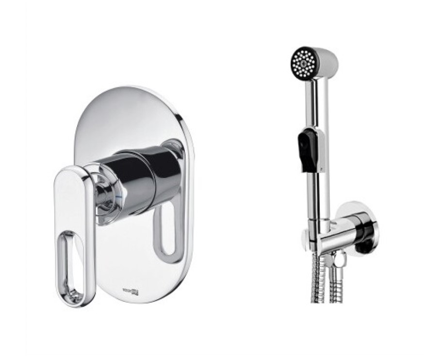 Смеситель для душа с гигиеническим набором Wasserkraft Kammel A111857 со шлангом 120 см 