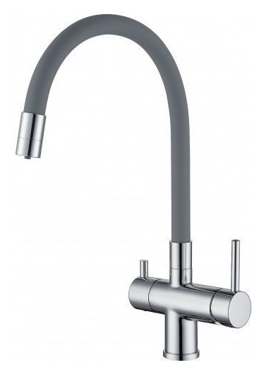 Смеситель для кухни с подключением фильтра питьевой воды Gappo G4398-30 серый/хром 