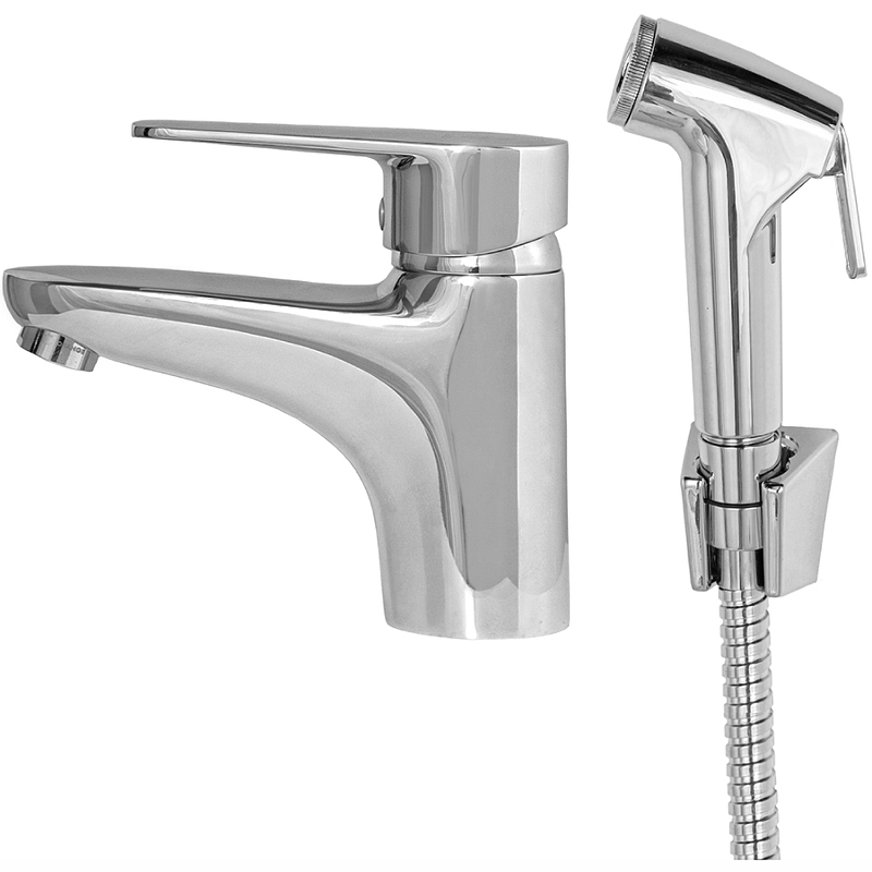 Смеситель для раковины Orange Otto M22-022cr с гигиеническим душем, хром 