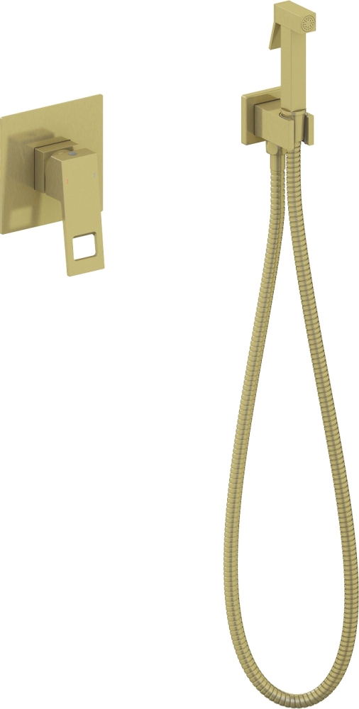 Смеситель для раковины с гигиеническим душем Timo Briana 7189 17SM матовое золото 