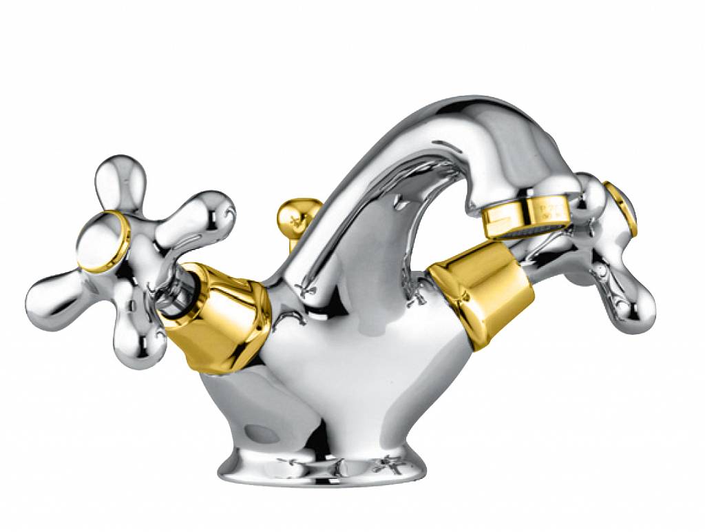  Смеситель для раковины Webert Armony AM700108017 хром золото 