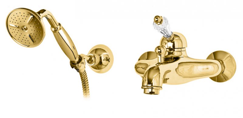 Смеситель для ванны Cezares VINTAGE-VDM-03/24-Sw золото/Swarovski 