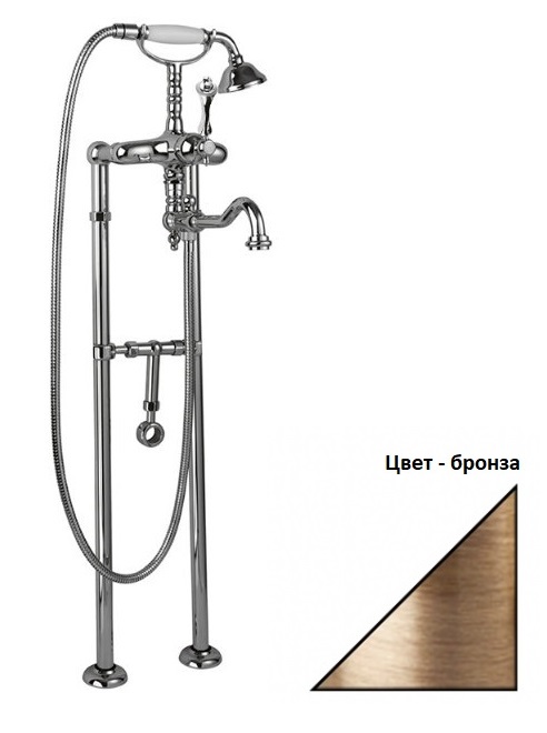 Смеситель для ванны напольный Cezares MARGOT-VDPS2-02-M бронза/ручка металл 