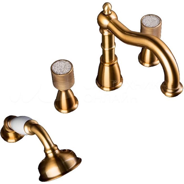 Смеситель на борт ванны Boheme Cristal 391-Royal/CRST 
