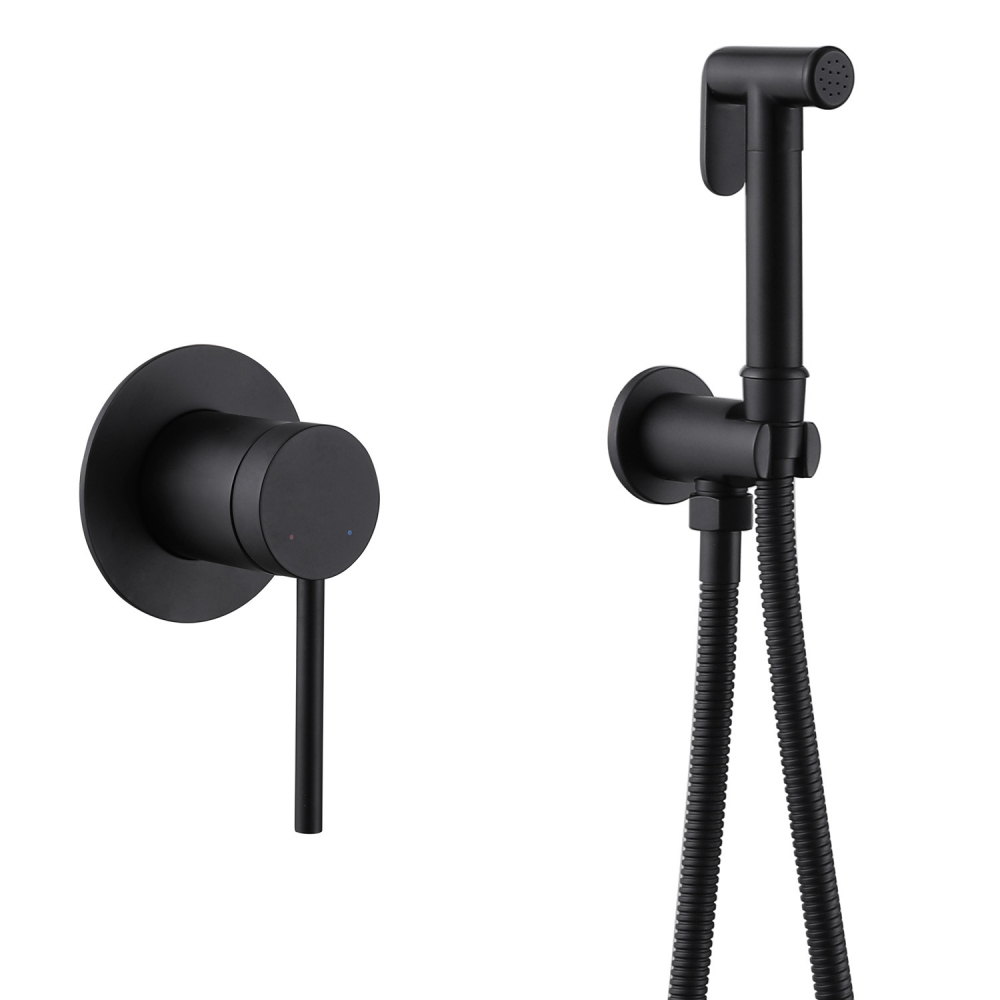 Смеситель с гигиеническим душем Abber Emotion AF8825B черный матовый 