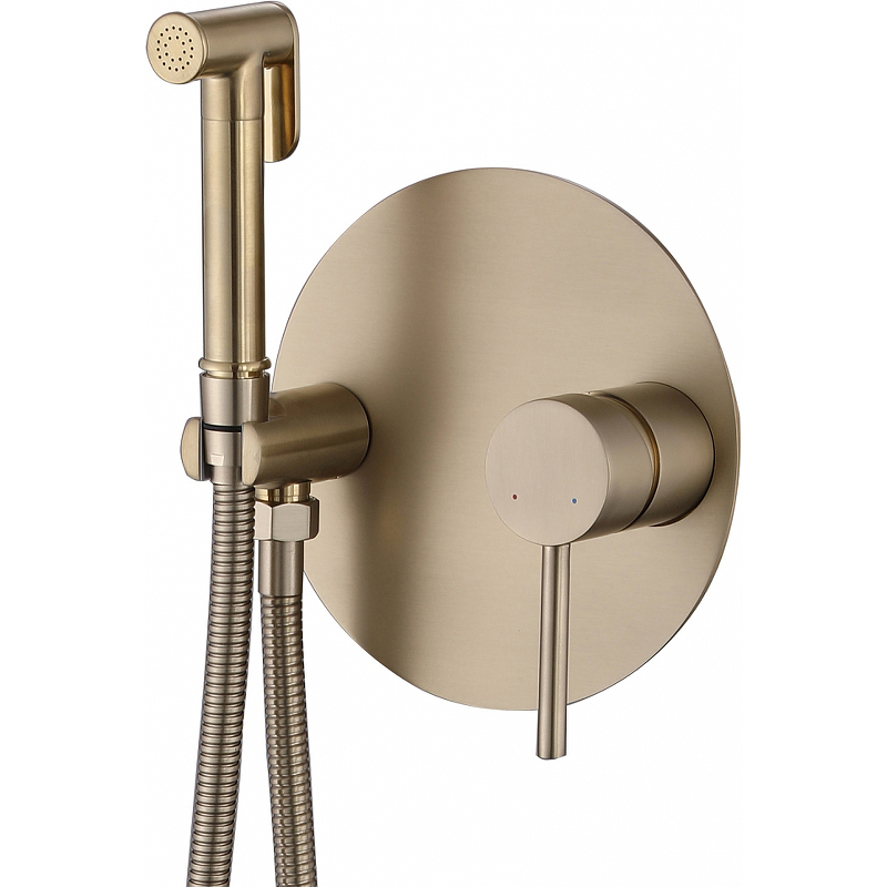Смеситель с гигиеническим душем Abber Emotion AF8826G золото матовое 