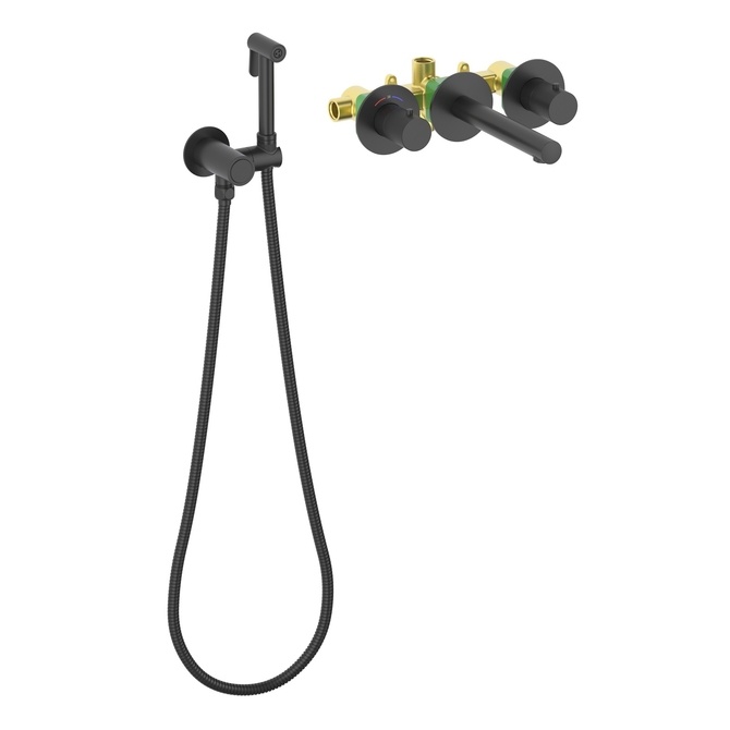 Смеситель с гигиеническим душем Timo Saona 2383/03SM черный 