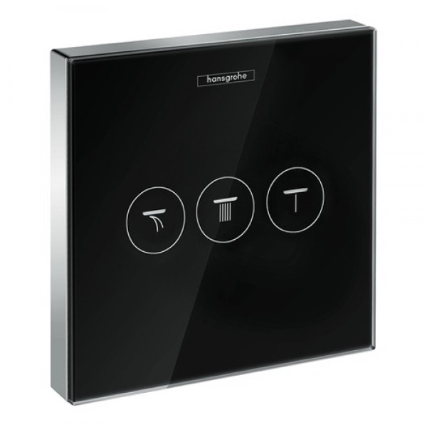Запорно-переключающий вентиль Hansgrohe ShowerSelect Glass 15736600 черный хром 
