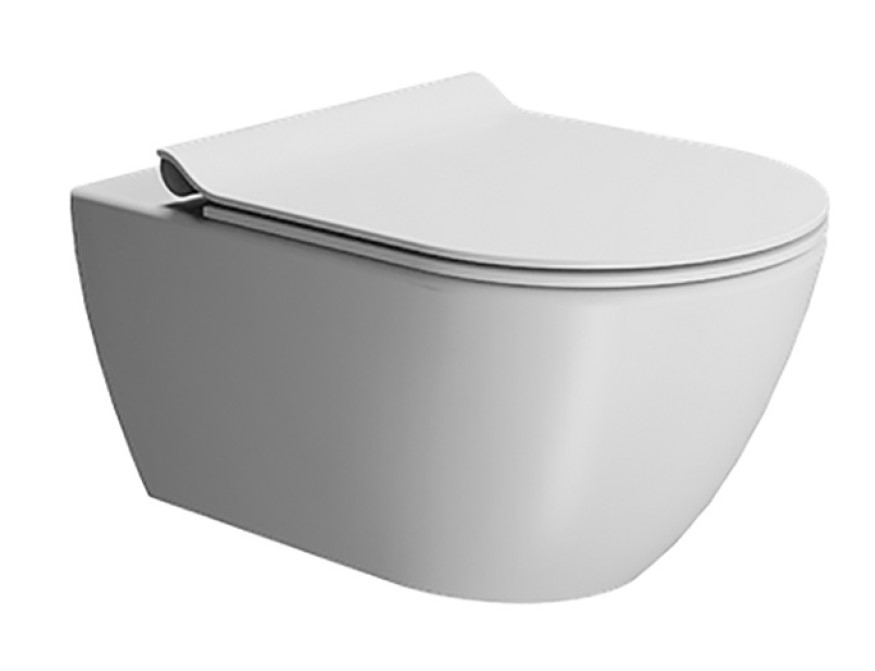 Унитаз подвесной безободковый GSI Pura 8815FR509 белый матовый  