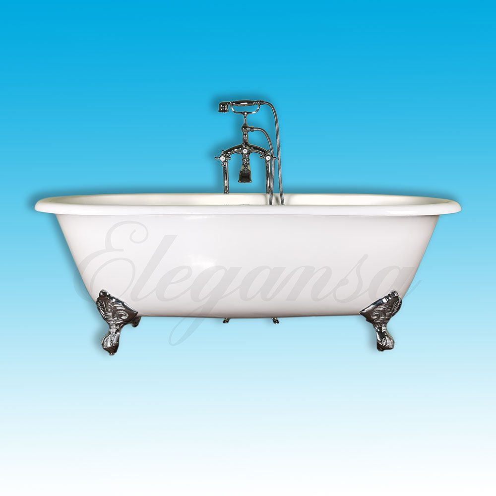 Ванна свободностоящая чугунная 170x75 Elegansa Gretta chrome V0000047 