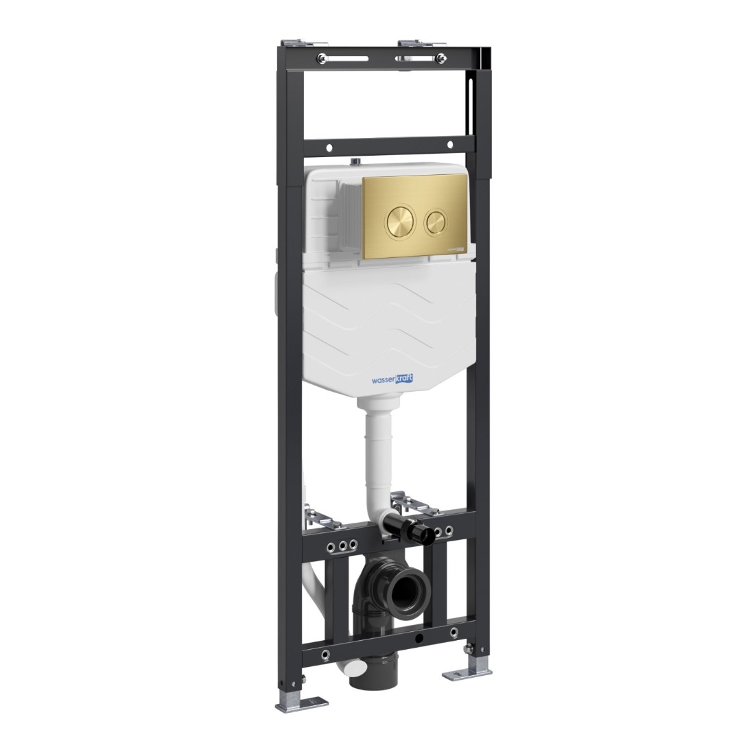 Инсталляция для унитаза Wasserkraft Alme 15TLT.010.ME.MG01 с клавишей смыва (золото матовое) 