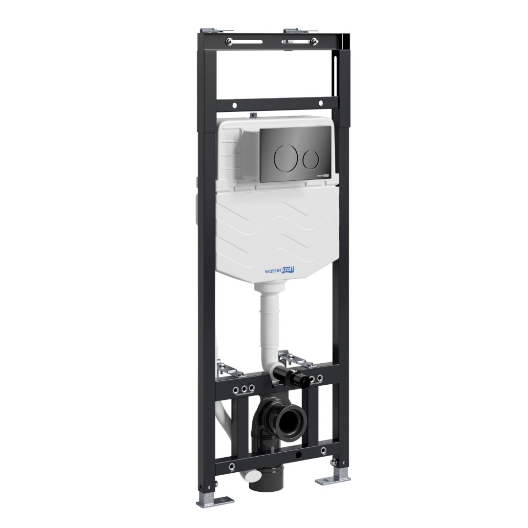 Инсталляция для унитаза Wasserkraft Alme 15TLT.010.ME.PB02 с клавишей смыва (черный глянец) 
