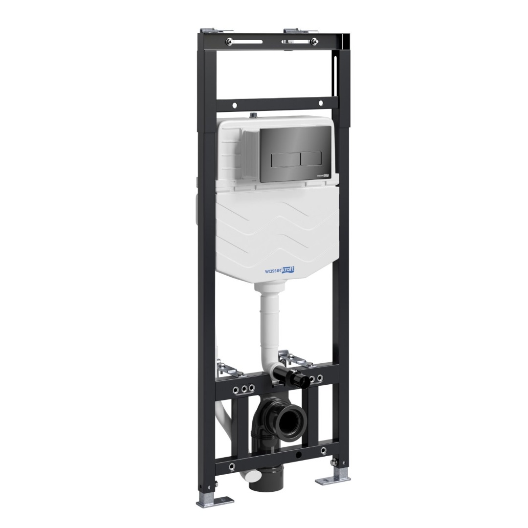 Инсталляция для унитаза Wasserkraft Alme 15TLT.010.ME.PB03 с клавишей смыва (черный глянец) 