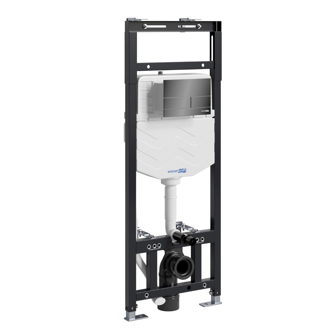 Инсталляция для унитаза Wasserkraft Alme 15TLT.010.ME.PB04 с клавишей смыва (черный глянец) 