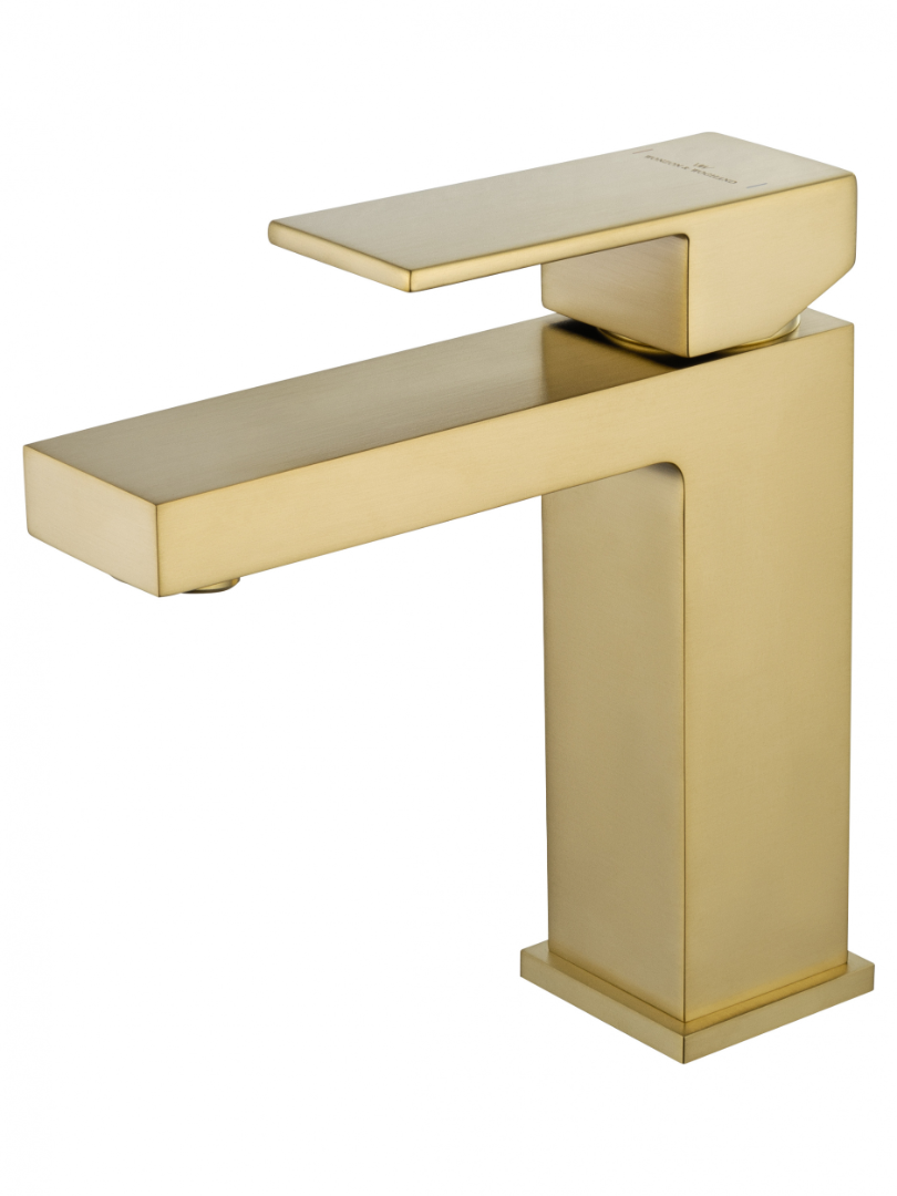 Смеситель для раковины Wonzon&Woghand Cube WW-88139016-BG брашированное золото 