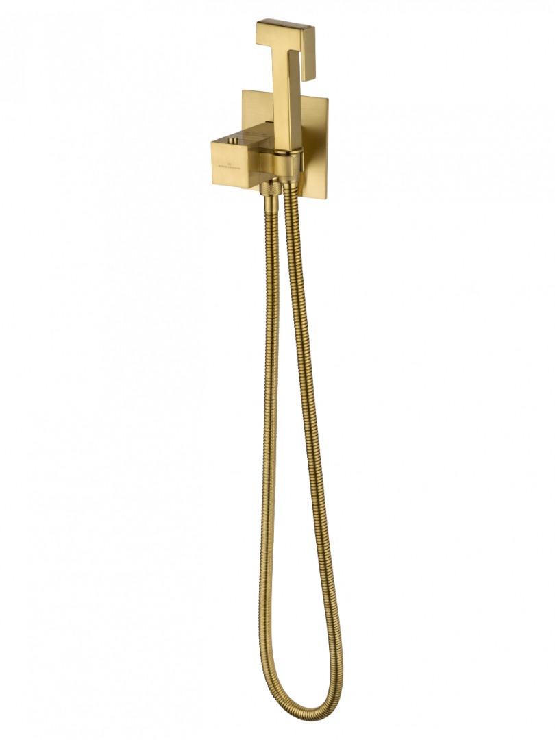 Смеситель с гигиеническим душем  Wonzon&Woghand WW-88829910-BG брашированное золото 