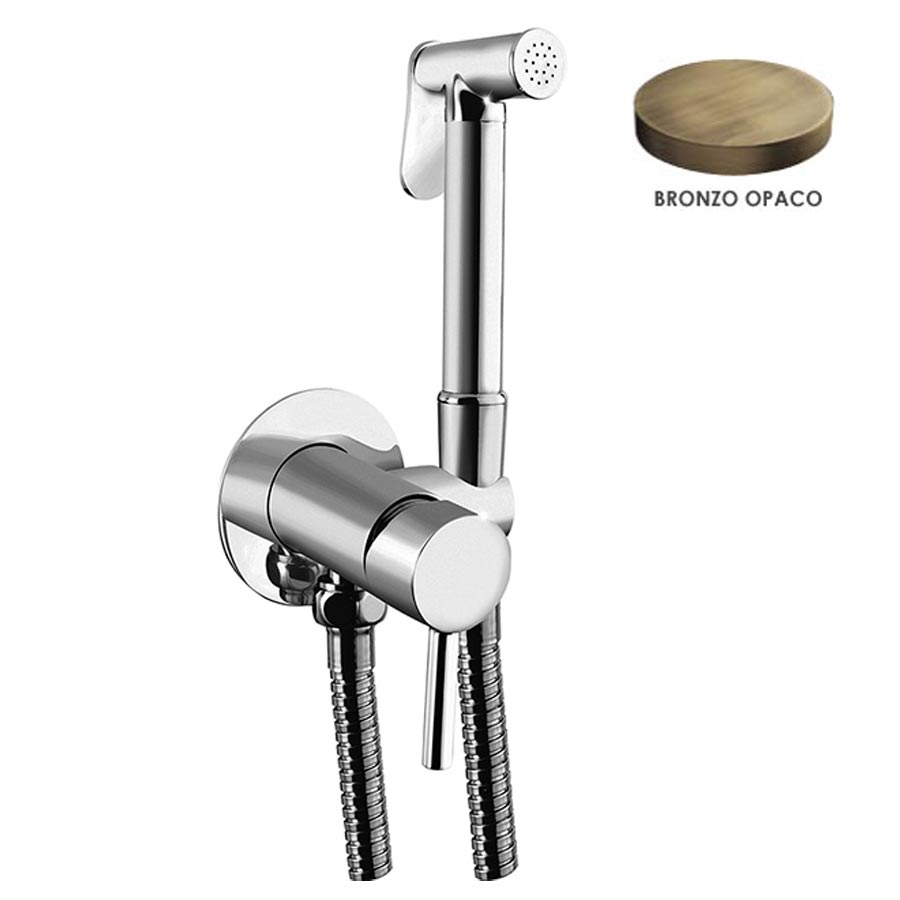 Смеситель с гигиеническим душем Giulini Futuro FSH23EPBROP бронза матовая 