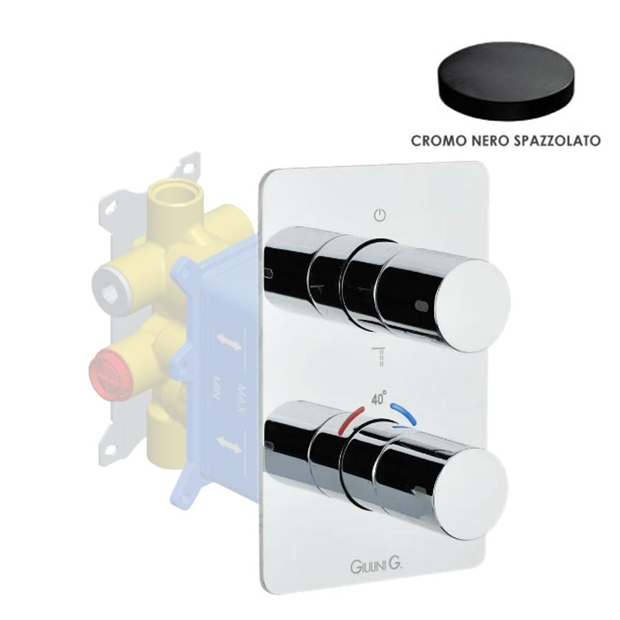 Смеситель для ванны и душа Giulini F8277EPCRNS черный матовый хром 