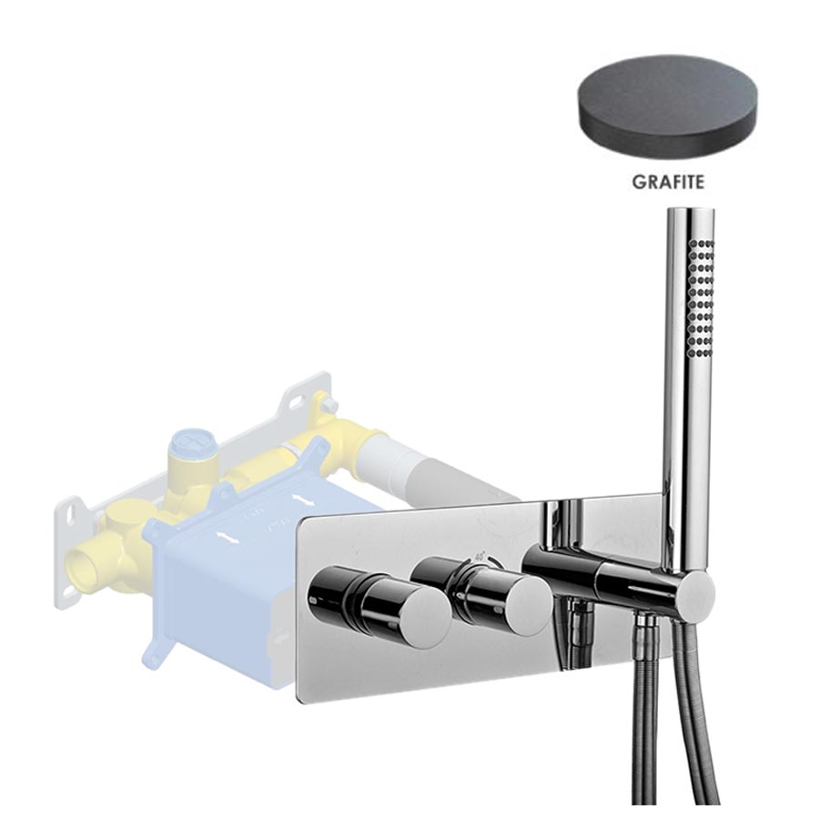 Смеситель для ванны и душа Giulini Termostatico F8278EPGF графит матовый 