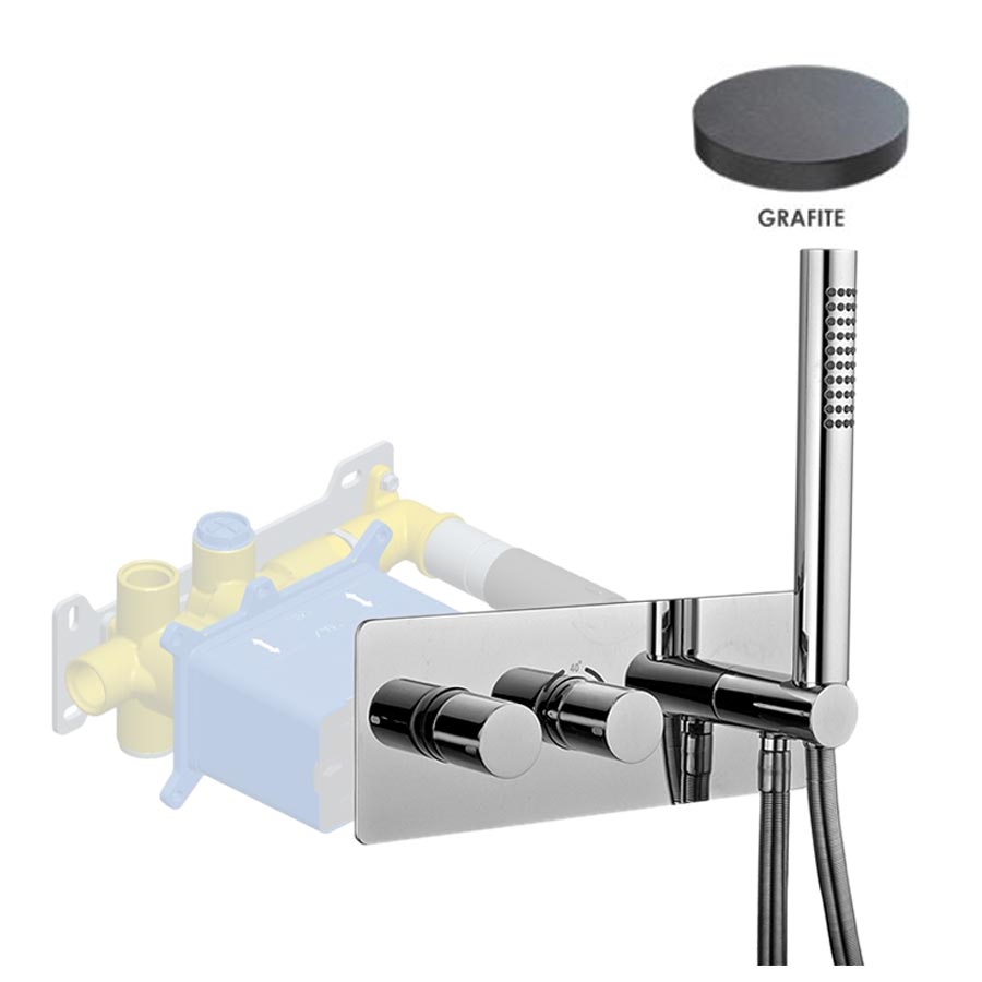 Смеситель для ванны и душа Giulini Termostatico F8279EPGF графит матовый 