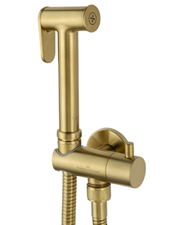 Смеситель с гигиеническим душем Wonzon&Woghand WW-88809903-BG брашированное золото 