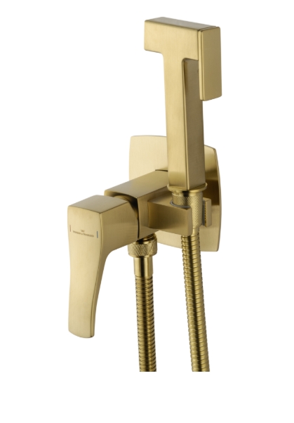 Смеситель с гигиеническим душем Wonzon&Woghand Flex WW-88829072-BG брашированное золото 